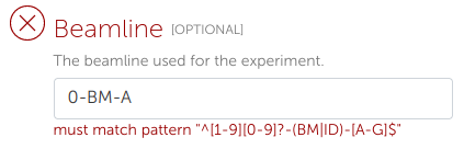 An input field showing an error caused by user input that violates the pattern constraint.