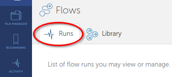 Runs and Library tabs
