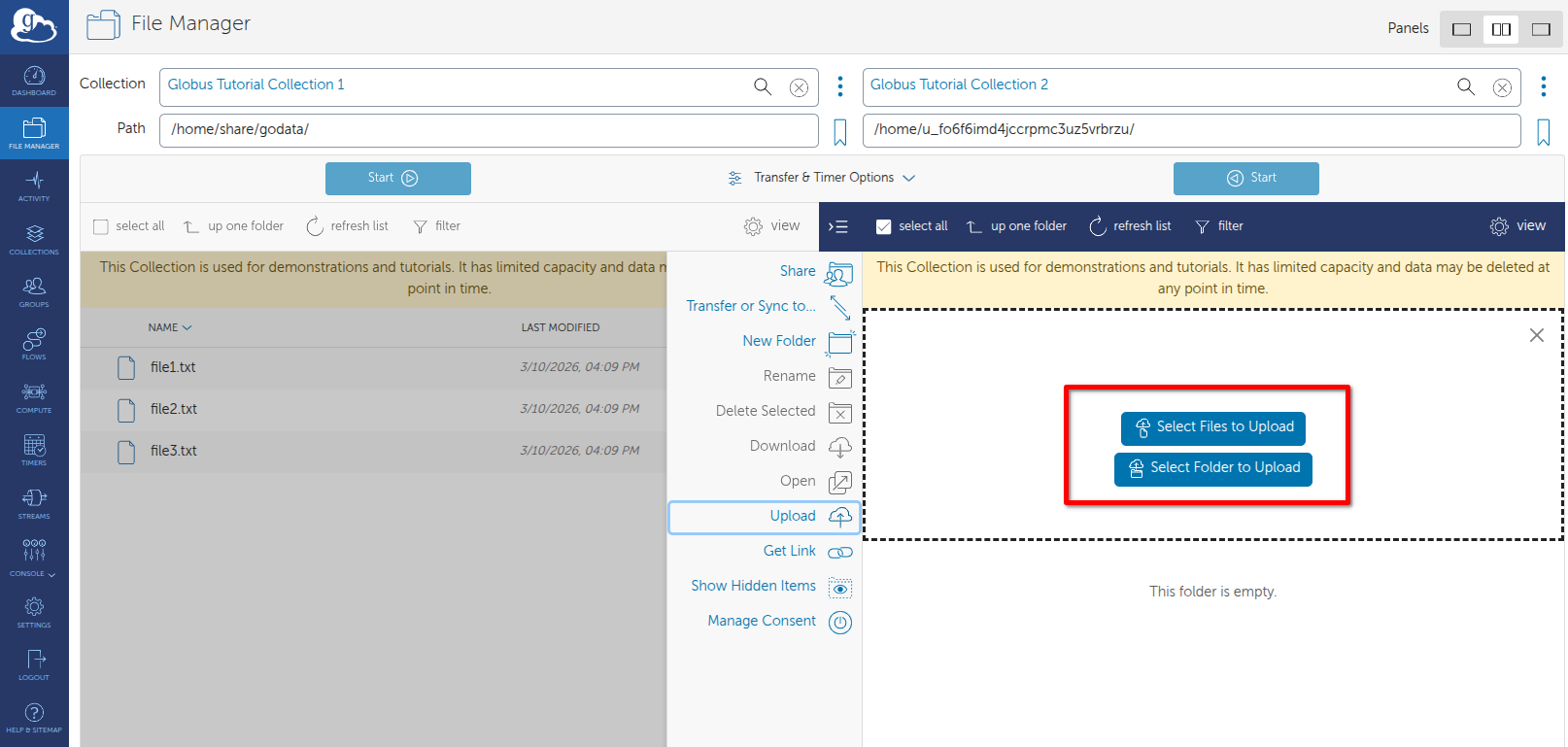 File or Folder upload button