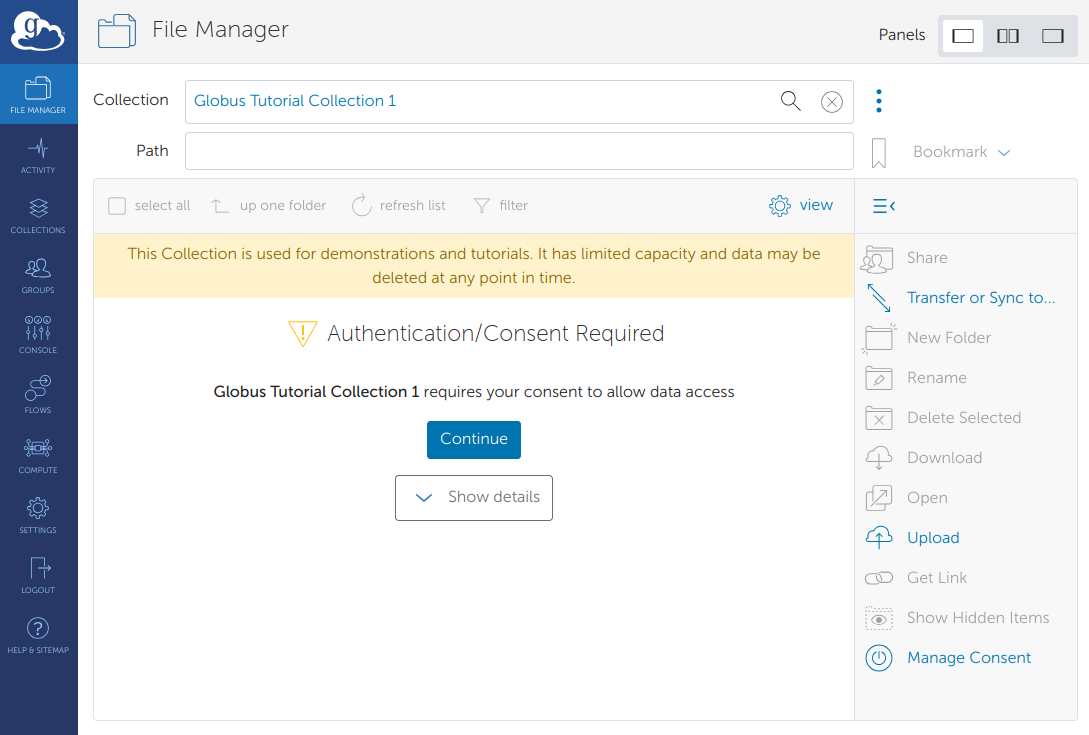 Initial Consent Page