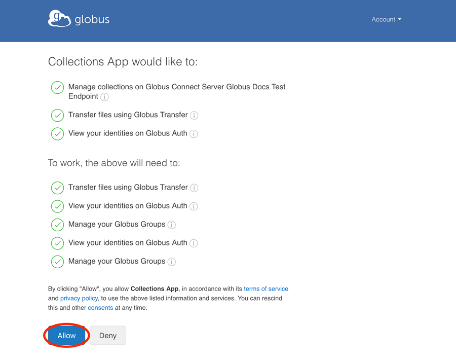 Permit the Collections app to manage your collections