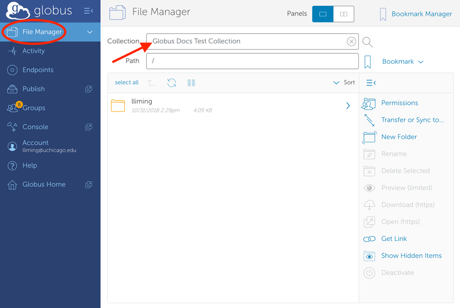 View in File Manager