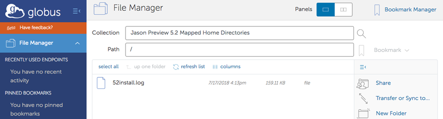 Mapped collection directory listing